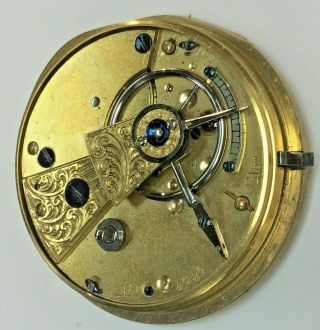 QUALITY ANTIQUE FUSEE POCKET WATCH MOVEMENT CIRCA 1870 2