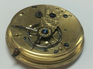 QUALITY ANTIQUE FUSEE POCKET WATCH MOVEMENT CIRCA 1870 5