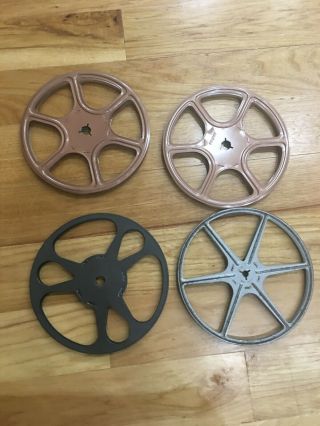 Antique - Style Metal Movie Reels Wall Art Theater Home Decor Family Room Set Of 4