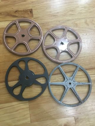 Antique - Style Metal Movie Reels Wall Art Theater Home Decor Family Room Set of 4 6