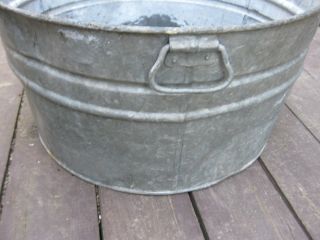 Vintage Galvanized Metal Wash Tub 2