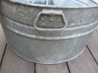 Vintage Galvanized Metal Wash Tub 2 3