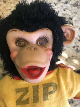 Rushton Zippy Zip Howdy Doody Show Monkey chimp 1950 ' s Rubber Face Plush 16 