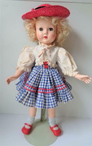 1951 Effanbee Honey Tintair 19 " Hard Plastic Doll In Dress Pale Blonde