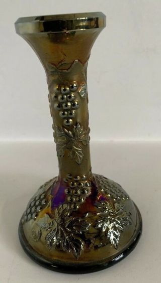 Northwood Grape & Cable Antique Carnival Glass Candle Stick Holder