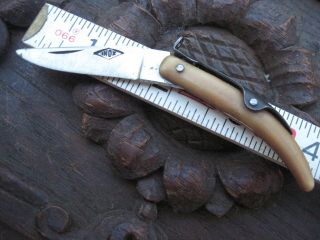 Salesman sample ? INOX French Italy navaja style folding knife lockback Antique 3