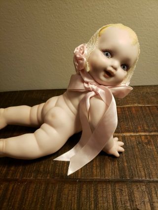 Porcelain Bisque Crawling Baby Doll Ball Jointed,  Vintage Antique