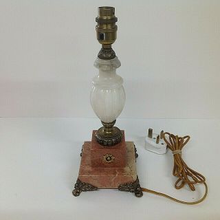 Vintage French Marble & Gilt Brass Table Lamp Neo - Classical Style