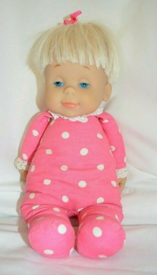 Mattel Drowsy Doll Vintage 80s Talking Baby Stuffed Vinyl Face And Hands 14in