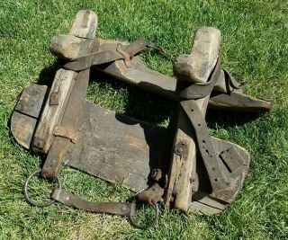 Antique Hand Made Wood Sawbuck Pack Saddle For Trapper Hunter Mountain Man