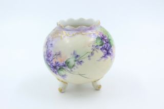 Antique Vienna Austria Porcelain Vase Hand Painted Floral & Gold Gilt