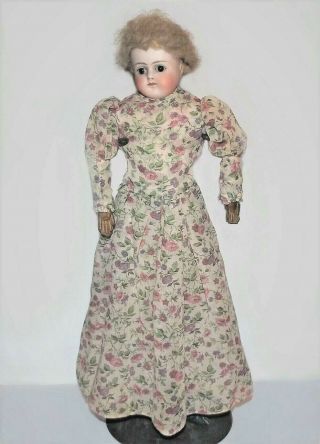 Antique German Abg Bisque Shoulder Turned Head Closed Mouth Vintage Fashion Doll