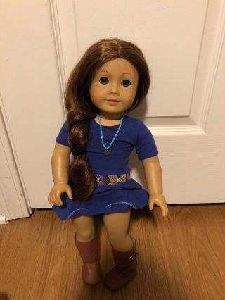 American Girl Saige 18 " Doll With 2 Extra Outfits
