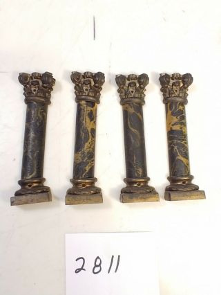 Antique Ingraham Mantle Clock 4 Wooden Grecian Style Columns