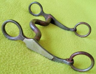 Crockett Antique Vintage Silver Mounted Sweet Iron Bit With Rein Rings No Reserv