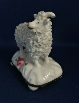 ANTIQUE 19THC STAFFORDSHIRE POTTERY FIGURE OF A SHEEP / RAM C1835 - WITH ROSES 3