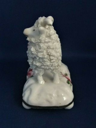 ANTIQUE 19THC STAFFORDSHIRE POTTERY FIGURE OF A SHEEP / RAM C1835 - WITH ROSES 4
