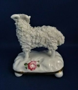 ANTIQUE 19THC STAFFORDSHIRE POTTERY FIGURE OF A SHEEP / RAM C1835 - WITH ROSES 5