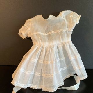 Vintage Terri Lee Doll Dress Tagged Sheer White Gauze with Lace and Ribbon Trim 3