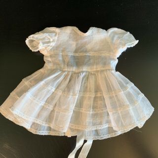 Vintage Terri Lee Doll Dress Tagged Sheer White Gauze with Lace and Ribbon Trim 4