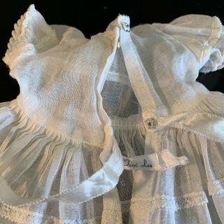 Vintage Terri Lee Doll Dress Tagged Sheer White Gauze with Lace and Ribbon Trim 8