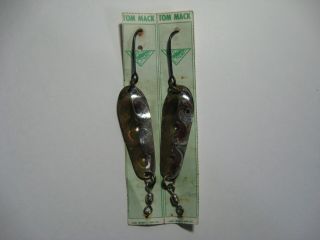 2 Vtg Luhr Jensen Tom Mack No.  4 1/2 Salmon Fishing Trolling Spoon Lures Brass
