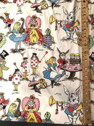Huge Fabulous Vintage Alice In Wonderland Curtain Heavyweight Darling 82x67x160