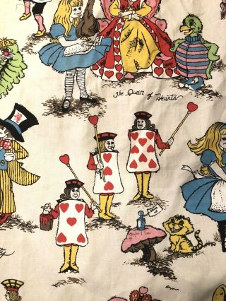 Huge Fabulous Vintage Alice In Wonderland Curtain Heavyweight Darling 82x67x160 4