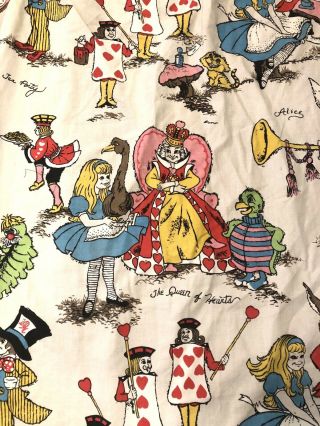 Huge Fabulous Vintage Alice In Wonderland Curtain Heavyweight Darling 82x67x160 5