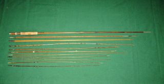 Large Group Of Bamboo Fly Rod Sections