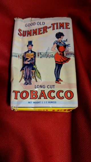 Antique Mostly Full " Good Old Summer - Time Long Cut Tobacco " Pinkerton Co.  Ky