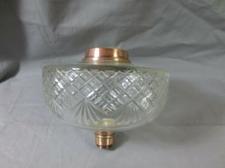 Antique Victorian Cut Glass Duplex Oil Lamp Fount Font