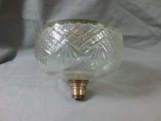 ANTIQUE VICTORIAN CUT GLASS DUPLEX OIL LAMP FOUNT FONT 2