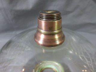 ANTIQUE VICTORIAN CUT GLASS DUPLEX OIL LAMP FOUNT FONT 4