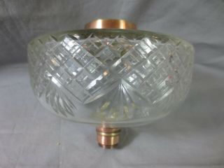 ANTIQUE VICTORIAN CUT GLASS DUPLEX OIL LAMP FOUNT FONT 7