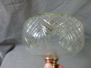 ANTIQUE VICTORIAN CUT GLASS DUPLEX OIL LAMP FOUNT FONT 8
