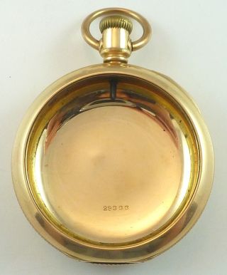 Antique 18 Size Gold - Filled Open - Faced Pocket Watch Case -