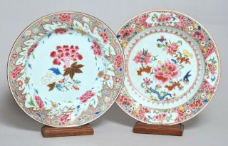 Two Good Antique 18thc Chinese Porcelain Plates