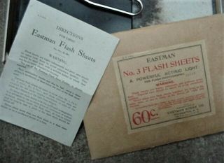 Antique Eastman Kodak Camera Flash Sheet Holder w/box & Instructions Photography 2