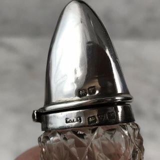 Antique Vintage Sterling Silver & Glass Signed Hallmarked Perfume Flask Bottle 3