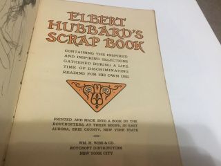 Antique 1923 Leather Bound Elbert Hubbard ' s Scrap Book Roycrofters Craftsman 4