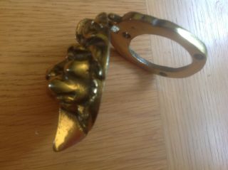 Antique/vintage Solid Brass Lions Head Door Knocker / Yale Lock Cover