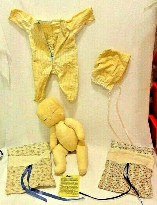 Vintage Home Made Baby Doll Eppie The Pew Baby With Tag Doll Sleeping Bags