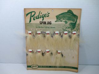 Vintage Pedigo Pork Rind Spin Jig Fishing Lure Store Display Sign Kentucky 54