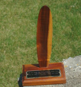 1995 Tiger Espere Longboard Surfing Classic 5th Place Trophy Bob Hogan Hawaii