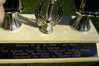 1994 Tiger Espere Longboard Surfing Classic Trophy Bob Hogan Hawaii surfboard 3