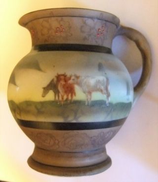 Royal Bayreuth Pitcher With Cows Antique Royal Bayreuth Cows Creamer Authentic