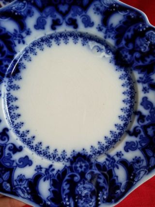 Antique Johnson Brothers Florida semi porcelian Flow Blue China Plates X 4 3
