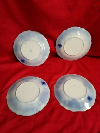 Antique Johnson Brothers Florida semi porcelian Flow Blue China Plates X 4 4