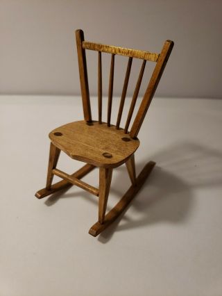 Miniature Artisan Signed John R Adams Rocking Chair